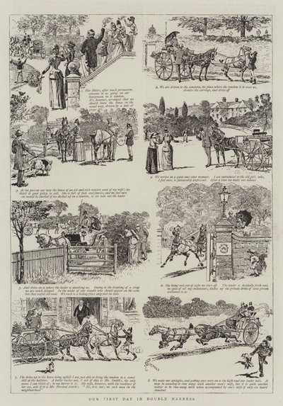 Nasz pierwszy dzień w podwójnej uprzęży autorstwa Alfred Chantrey Corbould