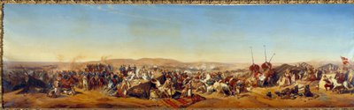 Podbój Algierii (1830-1847): „” Zdobycie Smalah (Smala) Abd el-Kadera (Abd-el-Kader lub ibn Muhyi al-Din al-Hasani) (1807-1883) przez księcia Aumale w Taguin autorstwa Alfred Charles Ferdinand Decaen