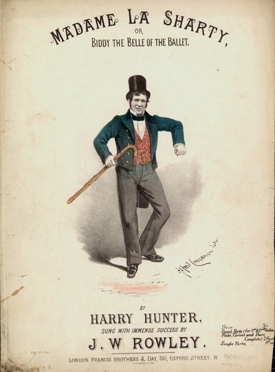 Madame La Sharty lub Biddy the Belle of the Ballet autorstwa Alfred Concanen