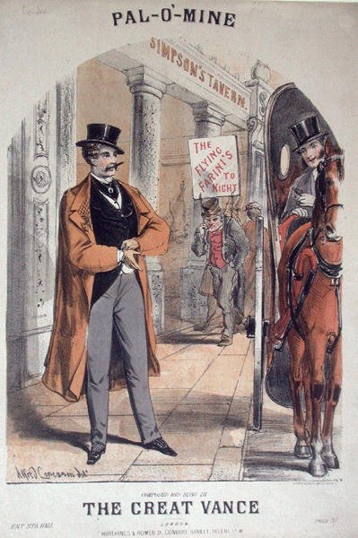 Okładka muzyczna „Pal-O”-Mine śpiewana przez The Great Vance”, wydana przez Hutchings i Romer, ok. 1860 (kolor lito) autorstwa Alfred Concanen