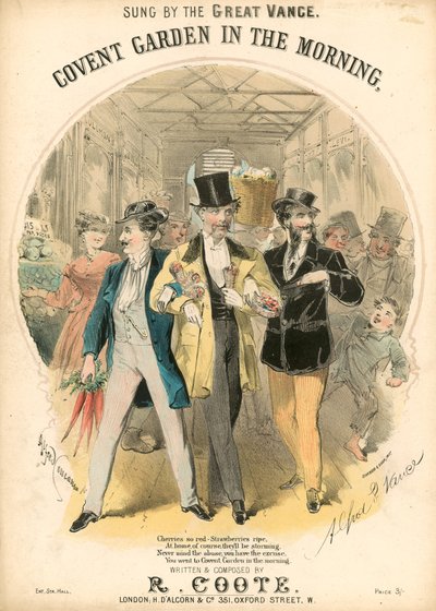 Partytura muzyczna: Covent Garden o poranku autorstwa Alfred Concanen