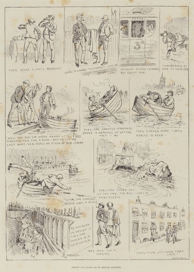 Brown i Jones jadą na Henley Regatta autorstwa Alfred Courbould