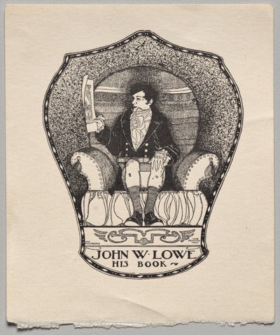 Ekslibris: John W. Lowe autorstwa Alfred Dawson