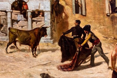Walka z novillos, szczegóły autorstwa Alfred Dehodencq