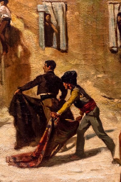 Walka z novillos, szczegóły autorstwa Alfred Dehodencq