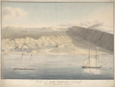 Widok na Port Orotava na Teneryfie z El Limpio de Las Calaveras autorstwa Alfred Diston