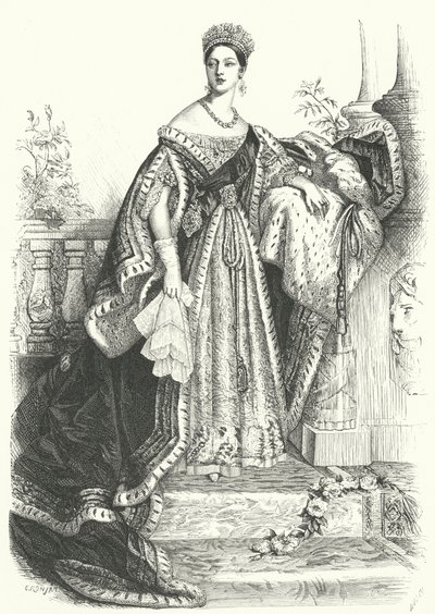 Królowa Wiktoria (grafika) autorstwa Alfred Edward (after) Chalon