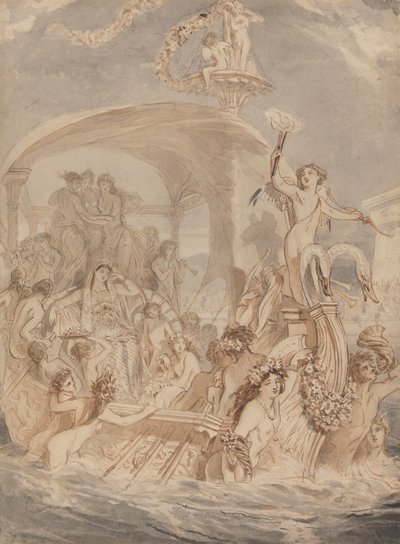 Kleopatra na Cydnus na spotkanie z Antoniuszem autorstwa Alfred Edward Chalon