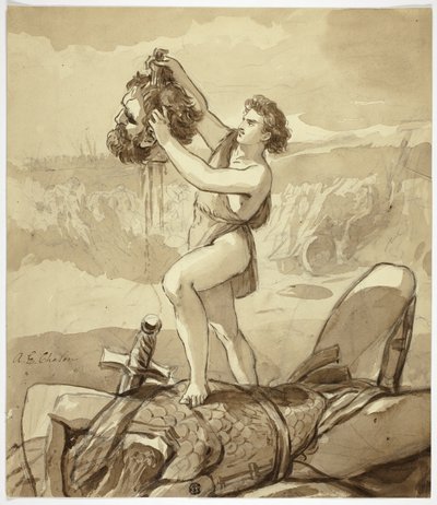 Dawid i Goliat autorstwa Alfred Edward Chalon
