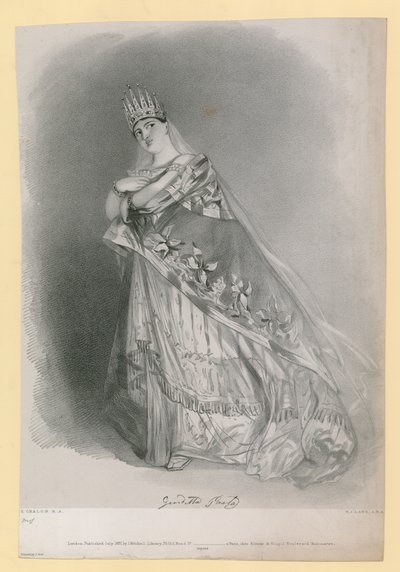 Makaron Giuditta, grawerowane przez R.J. Lane, opublikowane w lipcu 1837 autorstwa Alfred Edward Chalon
