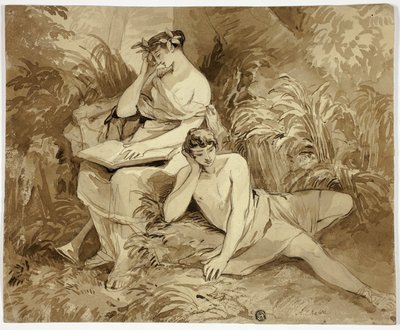 Muza i poeta autorstwa Alfred Edward Chalon