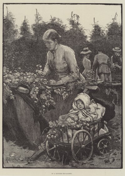 W Kentish Hop-Garden autorstwa Alfred Edward Emslie