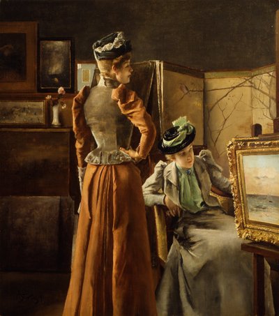 Wizyta w Pracowni autorstwa Alfred Emile Stevens