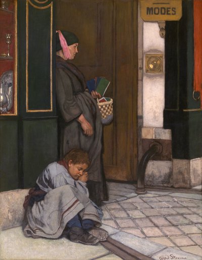 Tolerowane żebranie (olej na płótnie) autorstwa Alfred Emile Stevens