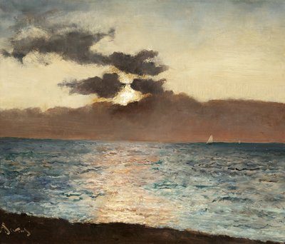 Pejzaż morski, Le Tréport, ok. 1880-89 (olej na panelu) autorstwa Alfred Emile Stevens
