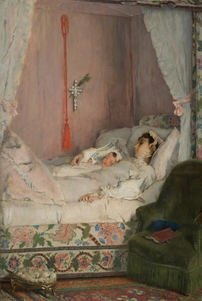 Une mère (Matka), ok. 1870 (olej na płycie) autorstwa Alfred Emile Stevens
