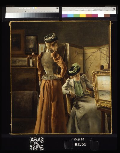 Wizyta w pracowni (olej na płótnie) autorstwa Alfred Emile Stevens