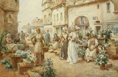 Targ kwiatowy, Francja, 1900 autorstwa Alfred Glendening