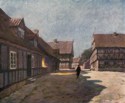 Dania: Aarhus, Stare Miasto (kolor lito) autorstwa Alfred Heaton Cooper