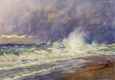 Dania: Skaw, Spotkanie Morza Północnego i Kattegat (litografia kolorowa) autorstwa Alfred Heaton Cooper