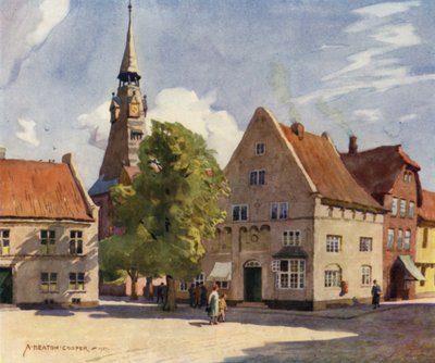 Dania: Tonder, średniowieczne miasto w północnym Slesvig (kolor lito) autorstwa Alfred Heaton Cooper