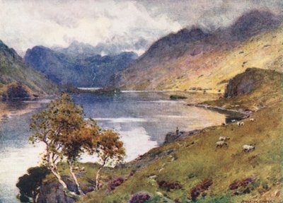 Lake District: Crummock Water i Buttermere (kolorowa litografia) autorstwa Alfred Heaton Cooper