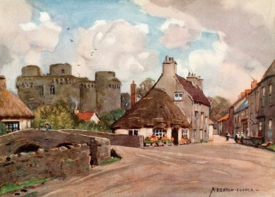Wioska i zamek Nunney autorstwa Alfred Heaton Cooper