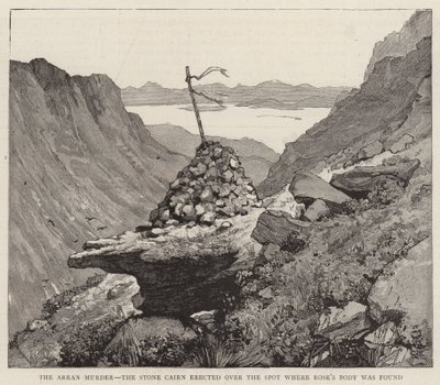 Morderstwo Arran, kamienny kopiec wzniesiony nad miejscem, w którym znaleziono ciało Rose autorstwa Alfred Heaton Cooper