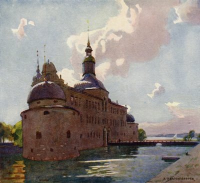 Zamek Vadstena, jezioro Vattern autorstwa Alfred Heaton Cooper