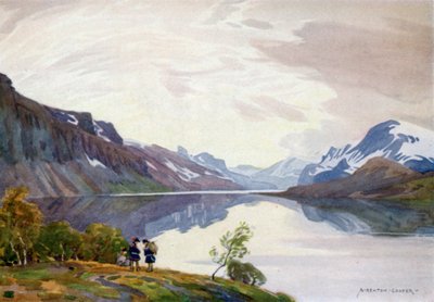 Widok z dworca turystycznego, Saltoluokta, Laponia autorstwa Alfred Heaton Cooper