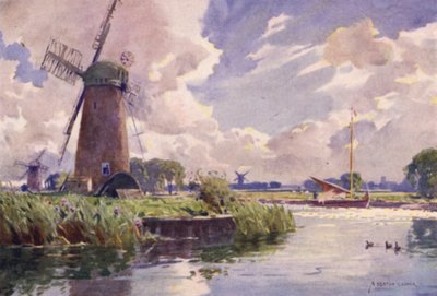 Wiatraki na Thurne, Norfolk autorstwa Alfred Heaton Cooper