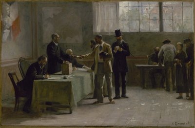 Szkic ratusza w Les Lilas: Powszechne prawo wyborcze autorstwa Alfred Henri Bramtot