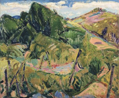 Krajobraz, ok. 1916 (wers z 327404) (olej na desce zagęszczonej) autorstwa Alfred Henry Maurer