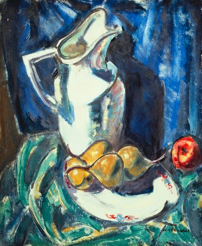 Martwa natura z białym dzbanem i owocami, autorstwa Alfred Henry Maurer