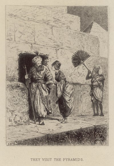 Odwiedzają piramidy (akwaforta) autorstwa Alfred Holst Tourrier