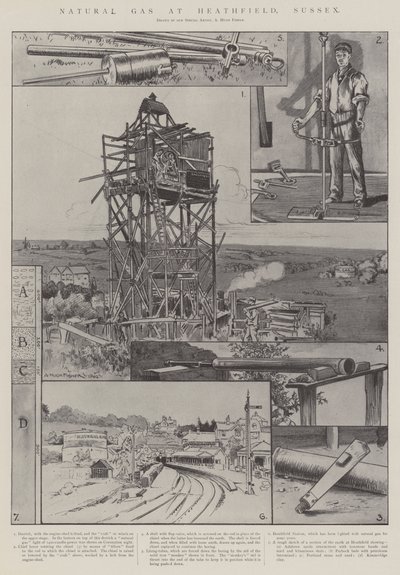 Gaz ziemny w Heathfield, Sussex autorstwa Alfred Hugh Fisher