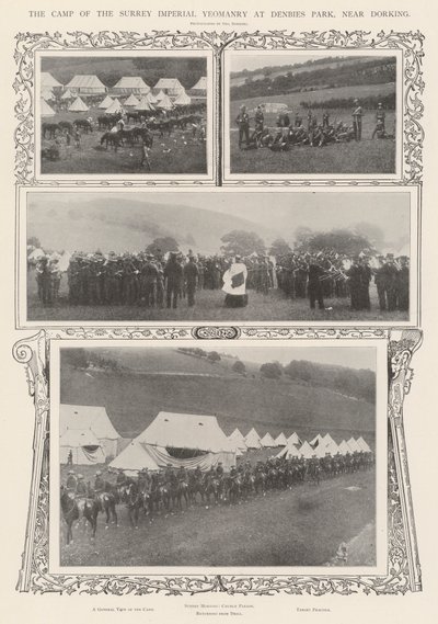 Obóz Surrey Imperial Yeomanry w Denbies Park, niedaleko Dorking autorstwa Alfred Hugh Fisher