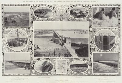 Nowa epoka w historii Nilu, zapora Assouan, otwarta przez księcia Connaught 10 grudnia autorstwa Alfred Hugh Fisher