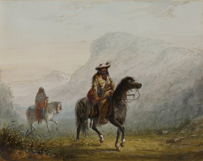 „Bourgeois” W---r i jego Indianka autorstwa Alfred Jacob Miller
