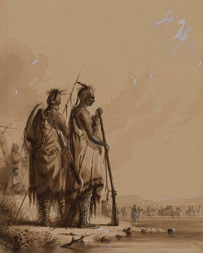 Przeprawa do północnego ramienia rzeki Platte autorstwa Alfred Jacob Miller