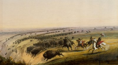 Polowanie na bizony autorstwa Alfred Jacob Miller