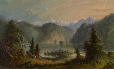 Widok nad jeziorem autorstwa Alfred Jacob Miller
