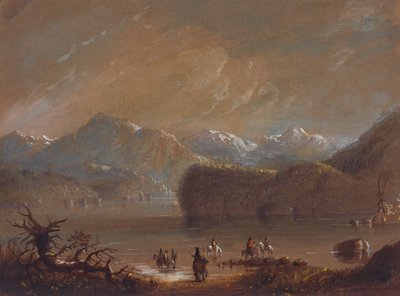 Jezioro, Góry Wind River, ok.1837 (akwarela na papierze) autorstwa Alfred Jacob Miller