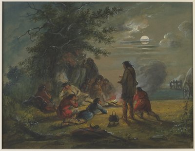 „Moonlight” – scena z obozu autorstwa Alfred Jacob Miller
