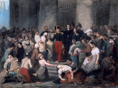 Książę Orleanu ..Podczas epidemii cholery, ok. 1830 r. autorstwa Alfred Johannot