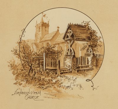 Kościół Sandringham, Norfolk (chromolitho) autorstwa Alfred Johnson