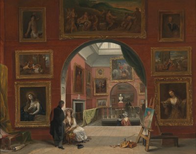 Wnętrze instytucji brytyjskiej (wystawa dawnych mistrzów, lato 1832) autorstwa Alfred Joseph Woolmer
