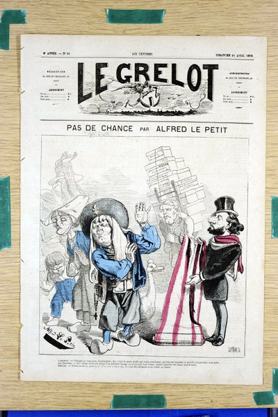 Okładka „”Le Grelot””, numer 54, Satirique en Couleurs autorstwa Alfred Le Petit