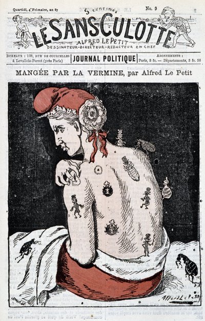 Marianne zjadana przez szkodniki - Alfred Le Petitty, w „”Le Sans-Panlotte”” autorstwa Alfred Le Petit