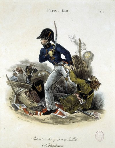 Politechnik w czasie rewolucji 1830 przez Lemerciera. autorstwa Alfred Leon Lemercier